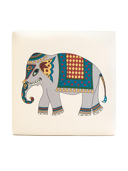 Пуфик куб 35х35х35см складной этно слон бежево-коричневый лен 000000000001226421