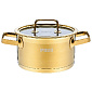 Кастрюля 2,5л 18x10,5см DE'NASTIA с крышкой PVD золотое покрытие нержавеющая сталь