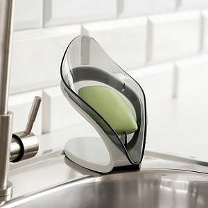 Мыльница 12x13,5см LUCKY Овал со сливом на ножке черный полистирол/полипропилен 000000000001222998