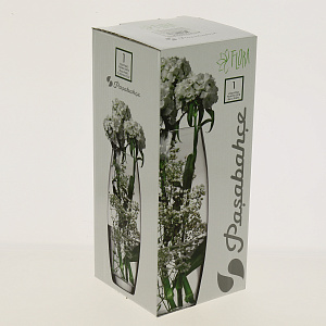 Ваза Лист св.бирюза стекло (бочка) h250 7736/250/sh115.1 000000000001183485