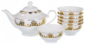 Набор чайный фарфор 7шт 6пиал 250мл+чайник 1000мл подарочная упаковка ПЭШН BALSFORD 145-14006 000000000001195500