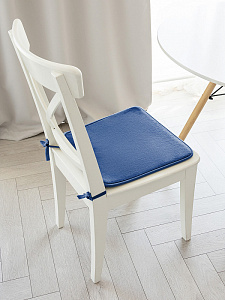 Подушка на стул 40x35x38см DE'NASTIA мемори синий полиэстер 000000000001229947