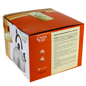 Чайник со свистком Коралл, 4л, нержавеющая сталь 000000000001108171