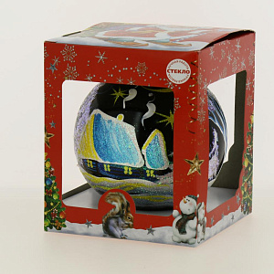 Декоративное украшение 10см Шар 5 БИРЮСИНКА Ночь стекло 000000000001095109