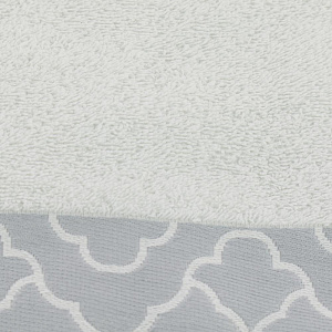 Полотенце 70х140см ПОСУДА ЦЕНТР махровое белый/серый хлопок 000000000001189121