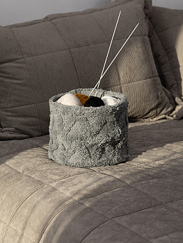 Корзина для хранения 20x20см DE'NASTIA Крафт Треугольники серый хлопок 000000000001220592