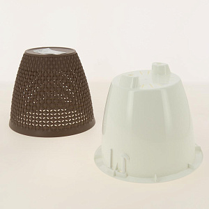 Кашпо со вставкой Ротанг 1,6л цвет Мокко артикул КШ-6471 пластик 000000000001194626