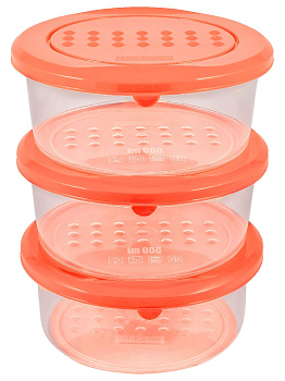 Набор емкостей круглых PATTERN 0,5л*3шт PLAST TEAM PT9852 000000000001132539