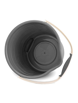 Ведро 10л без крышки со сливным носиком серый полиэтилен 000000000001227330