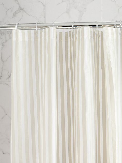 Шторка для ванной 180x200см DE'NASTIA mat stripe бежевый ПЕВА 000000000001226766