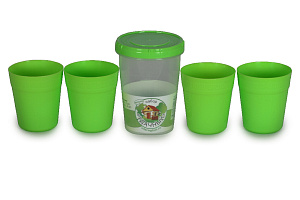 Набор уДачный 4 персоны пластик салатовый П1413 000000000001197365