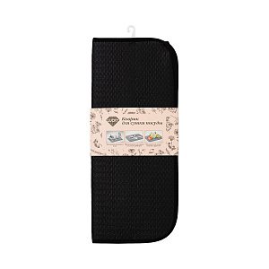 Коврик для сушки посуды 38x44см DE'NASTIA складной черный микрофибра полиэстер 000000000001222792