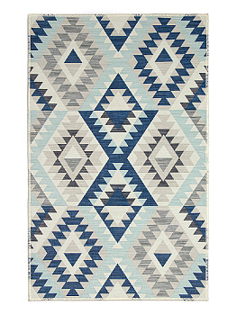 Коврик придверный 50x80см LUCKY Ромбы этно синий/серый полиэстер 000000000001200460