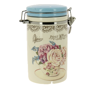 Банка для сыпучих продуктов 1000 мл подарочная упаковка c с клипсой Букет доломит ZFC037-37 000000000001196869