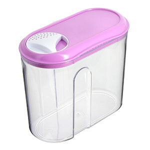 Емкость для сыпучих продуктов 1л PHIBO с дозатором бежевый пластик 000000000001059490