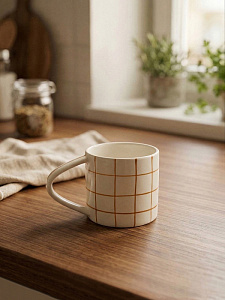 Кружка 220мл DE'NASTIA lattice коричневый керамика 000000000001231349