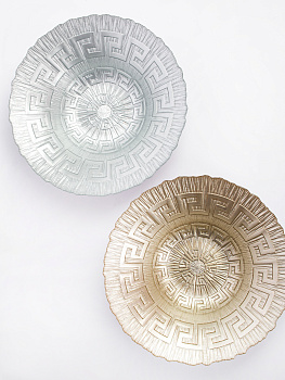 Фруктовница 30см GLASSCOM овальная серебро стекло 000000000001211808