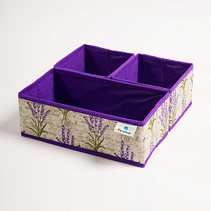 Набор органайзеров для хранения 3шт 28x14x10см РУТАУПАК ЛАВАНДА без крышки ткань 000000000001211969