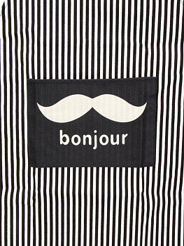 Фартук кухонный 76х62см Bonjour полоска черная хлопок/полиэстер 000000000001230213