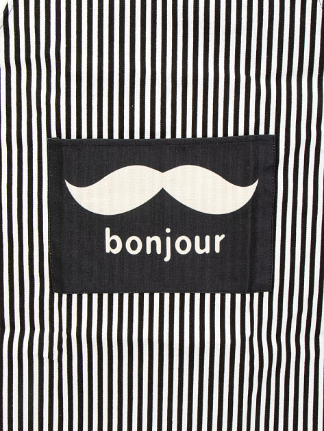 Фартук кухонный 76х62см Bonjour полоска черная хлопок/полиэстер 000000000001230213