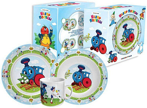 Набор детский посуды PRIORITY Паровозик из Ромашково фарфор 000000000001193754