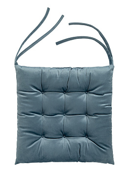 Подушка на стул 40х40см DE'NASTIA синий велюр полиэстер 000000000001218944