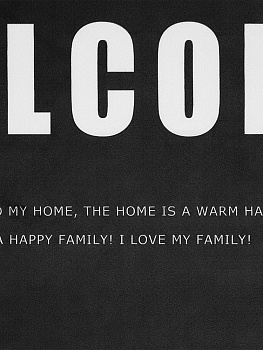 Коврик придверный 60х90см LUCKY Welcome чёрный/белый полиэстер 000000000001220646