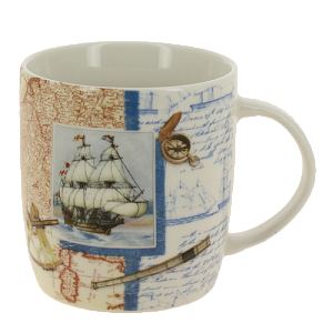 Кружка 350мл КОРАЛЛ New bone Транспорт бочка низкая фарфор 000000000001196865