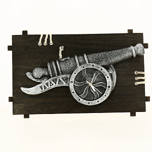 Настенные кварцевые часы (без батарейки) декорир.  гипсом 23х38см 17636 000000000001183504