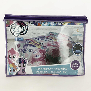 Покрывало 145*200 стеганое.100%хлопок.поплин "Непоседа"микс лицензия неон 471193 000000000001188778