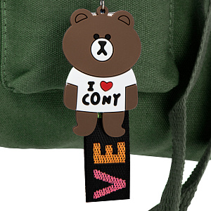 Сумка-шоппер с брелком (холст) 38х33х5см зеленый поликотон 000000000001221693