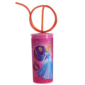 Бокал с крышкой и трубочкой Принцессы, 330мл 000000000001169390