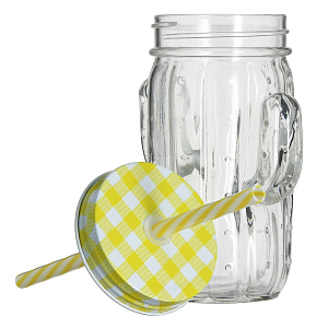 Кружка-банка 400мл Кактус стекло 000000000001170138