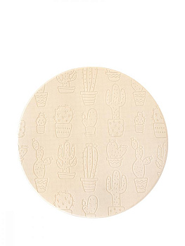 Салфетка сервировочная DE'NASTIA D36см кактусы 100%ЭВА молочный E000087 000000000001199302