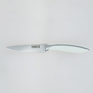 Нож для чистки овощей 9,8см DE'NASTIA белая ручка нержавеющая сталь/пластик 000000000001210806
