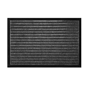 Коврик придверный 40x60см ПОЛОСКА окантовка темно-серый резина/полиэстер 000000000001222796