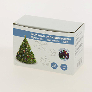 Гирлянда электрическая 250л 13,45м мультицвет PC04004 000000000001161703