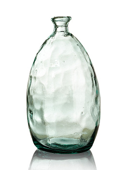 Ваза декоративная 2,8л 17x17x30см DE'NASTIA Египет капля ручная работа прозрачный стекло 000000000001220887