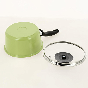 Ковш 1,6л CASTA Color антипригарное покрытие стеклянная крышка зеленый литой алюминий 000000000001202787