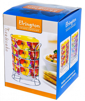 Набор салатников 4шт 560мл АНЕМОНЫ металлический стенд подарочная упаковка 000000000001178508