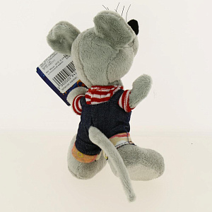 Мягкая игрушка Мышь 0018 в джинсах и полосатой майке 18см КМИ5361 000000000001105869