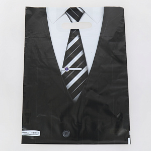 Пакет  30х40см Галстук 60мкм вырубная усиленная ручка полиэтилен 000000000001212950