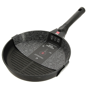 Сковорода Гриль 26см НЕВА МЕТАЛЛ ПОСУДА Ферра индукция съемная ручка алюминий 000000000001169024