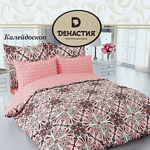 Комплект постельного белья 1,5спальное DE'NASTIA Калейдоскоп сатин 70x70см-2шт new C010703 000000000001176399