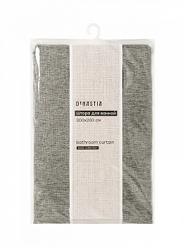 Шторка для ванной 200x200см DE'NASTIA Nature водоотталкивающая светло-серый лён/полиэстер 000000000001226768