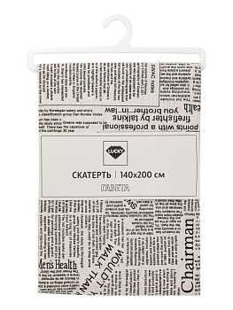 Скатерть 140х200см LUCKY Газета полиэстер/хлопок 000000000001228302