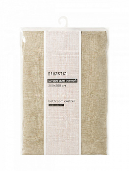 Шторка для ванной 200x200см DE'NASTIA Nature водоотталкивающая бежевый лён/полиэстер 000000000001226769