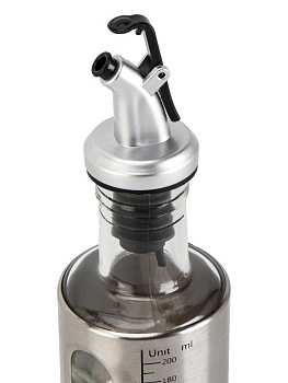 Бутылка для масла/соусов 6,5х19см 200мл с дозатором нержавеющая сталь/стекло 000000000001228454
