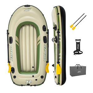 Лодка двухместная 232х118см BESTWAY ВОЯЖЕР (весла-2шт, насос, сумка, заплата) 000000000001213317