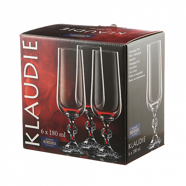 Набор бокалов для шампанского Клаудия Crystalite Bohemia s.r.o., 180мл, 6 шт. 000000000001006665